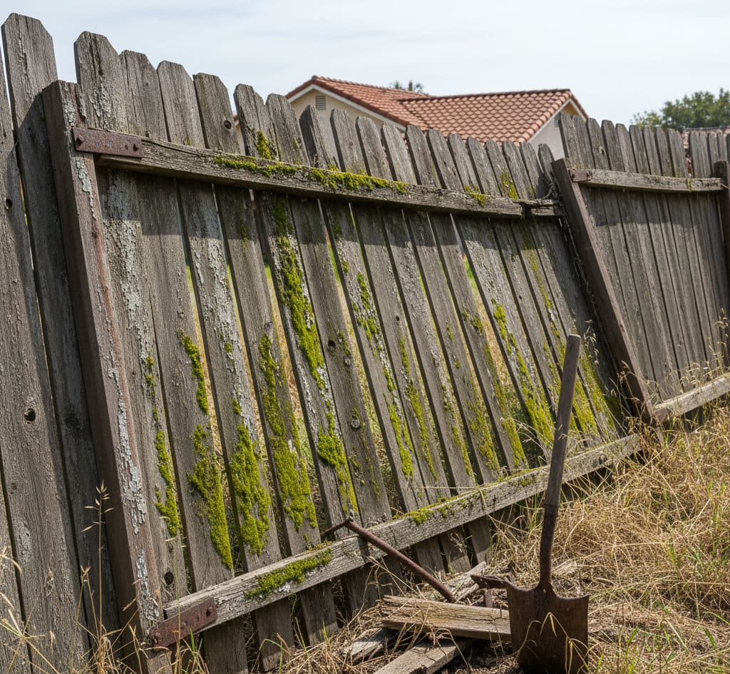 A fence replacement cost in Anaheim includes the demolition of the old fence.