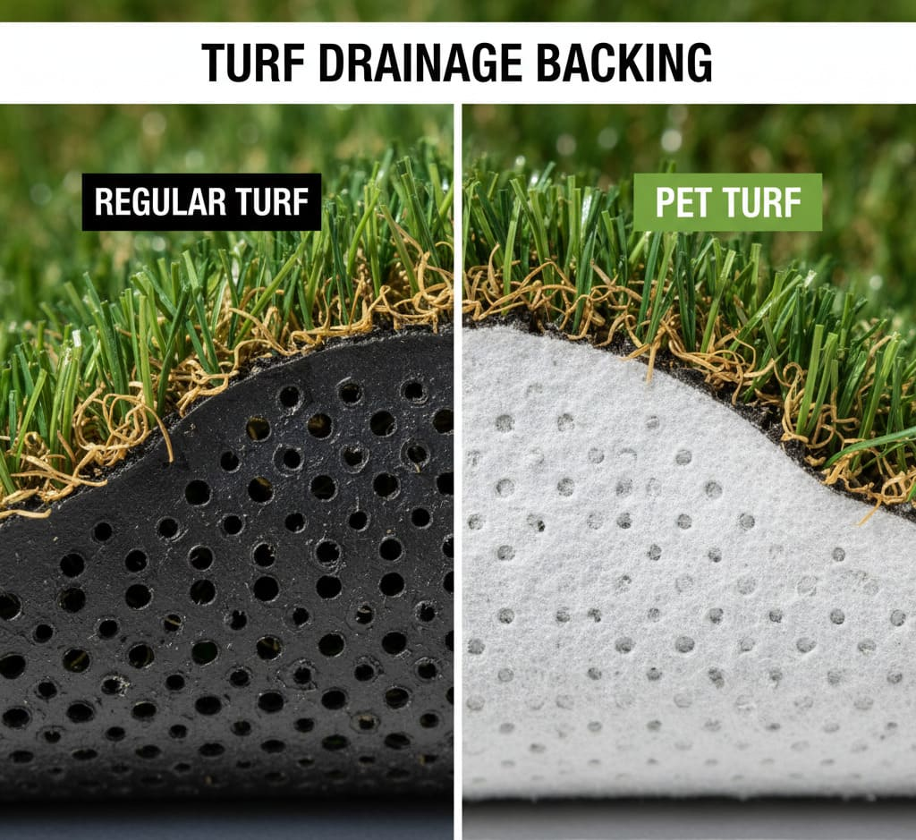 A professional pet turf installation in Anaheim showing the application of antimicrobial odor-control infill