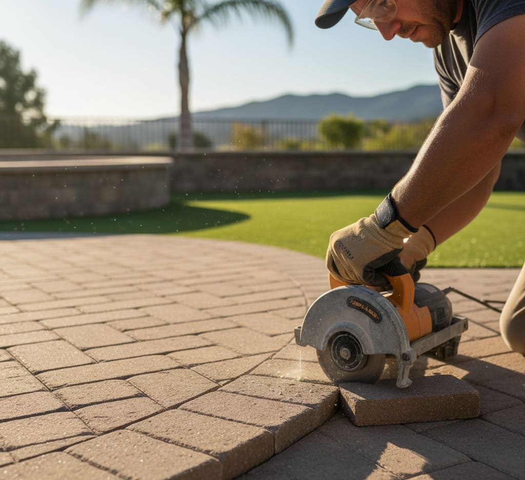 Hardscape contractors near me in Anaheim specializing in patio installation.